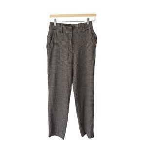 The Fold London Wool Houndstooth Tailored Trousers Pants Sz US 2 UK 6 Workwear